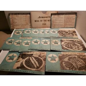 Armour's Meal of the Month File Packet 16 Cards Recipe Original Envelope Cooking